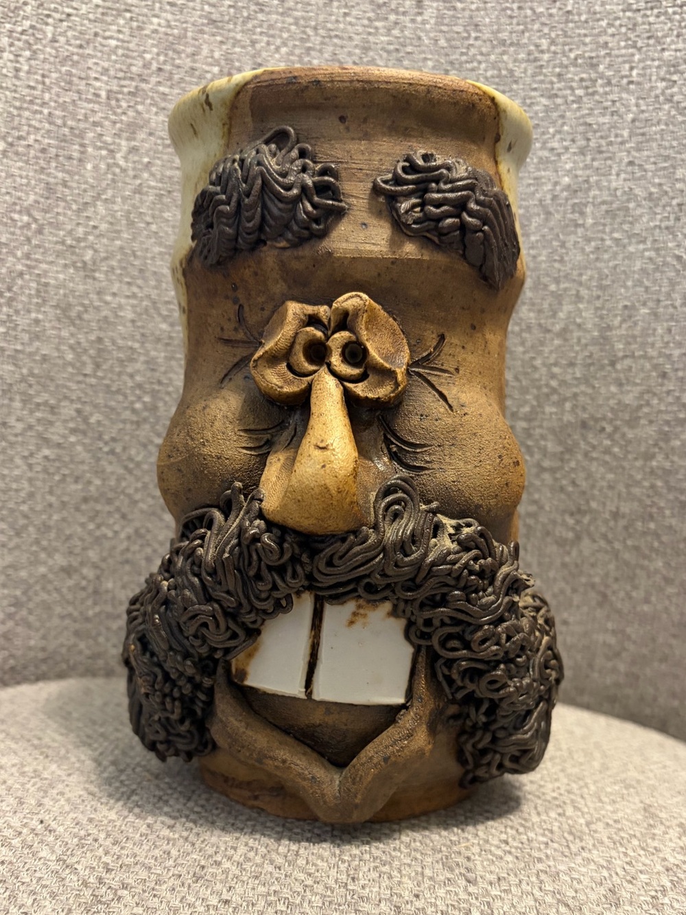 McGillivray Studio Pottery.-"ugly face" mug,